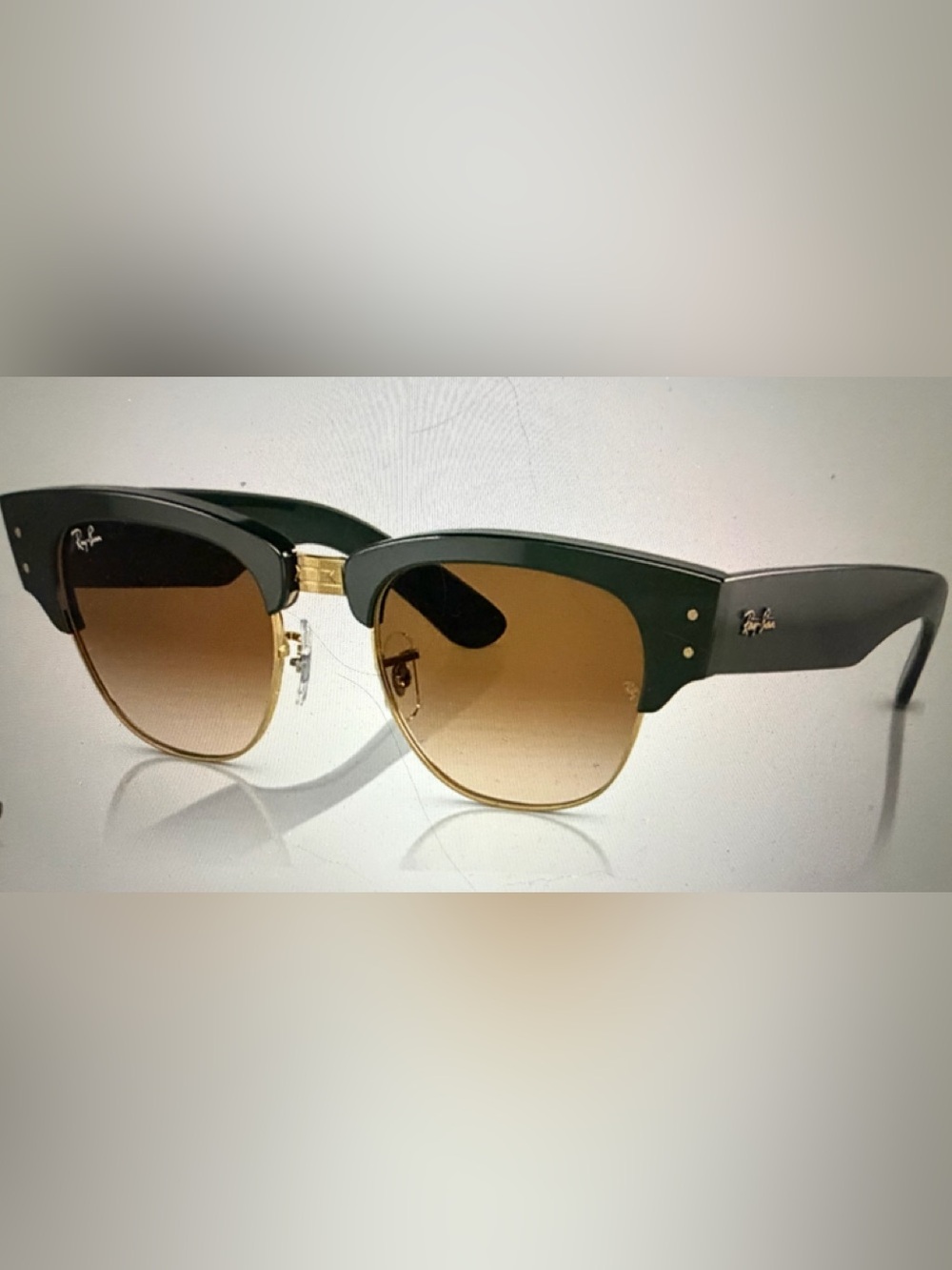 New Ray-ban Green and Gold Mega Clubmaster